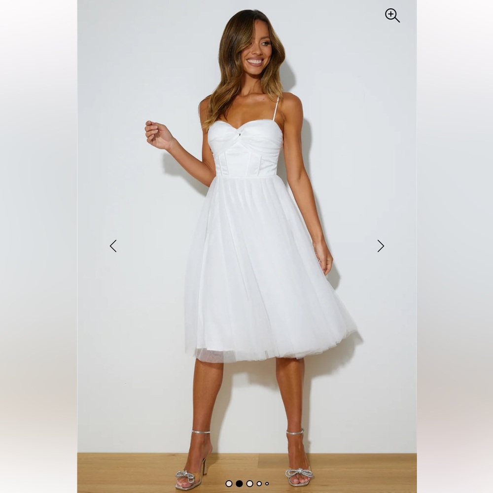 Hello Molly White Midi Dress